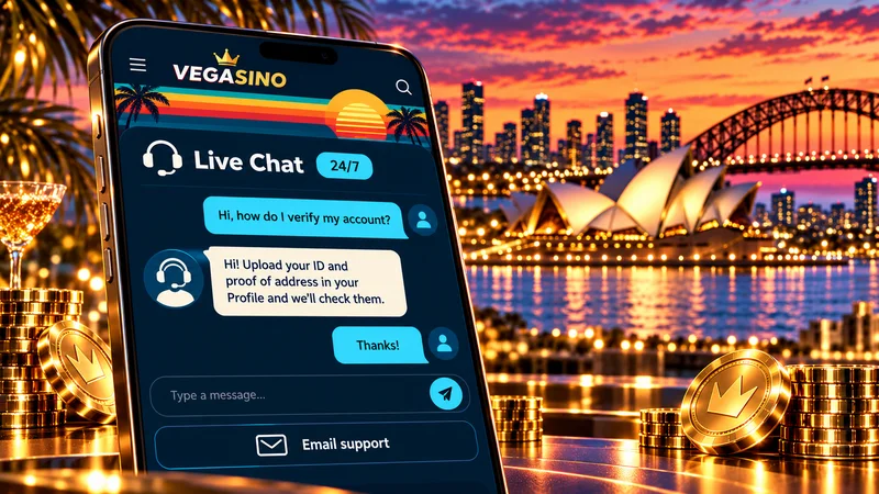 Illustration of a live chat window on a smartphone with a 24/7 support badge